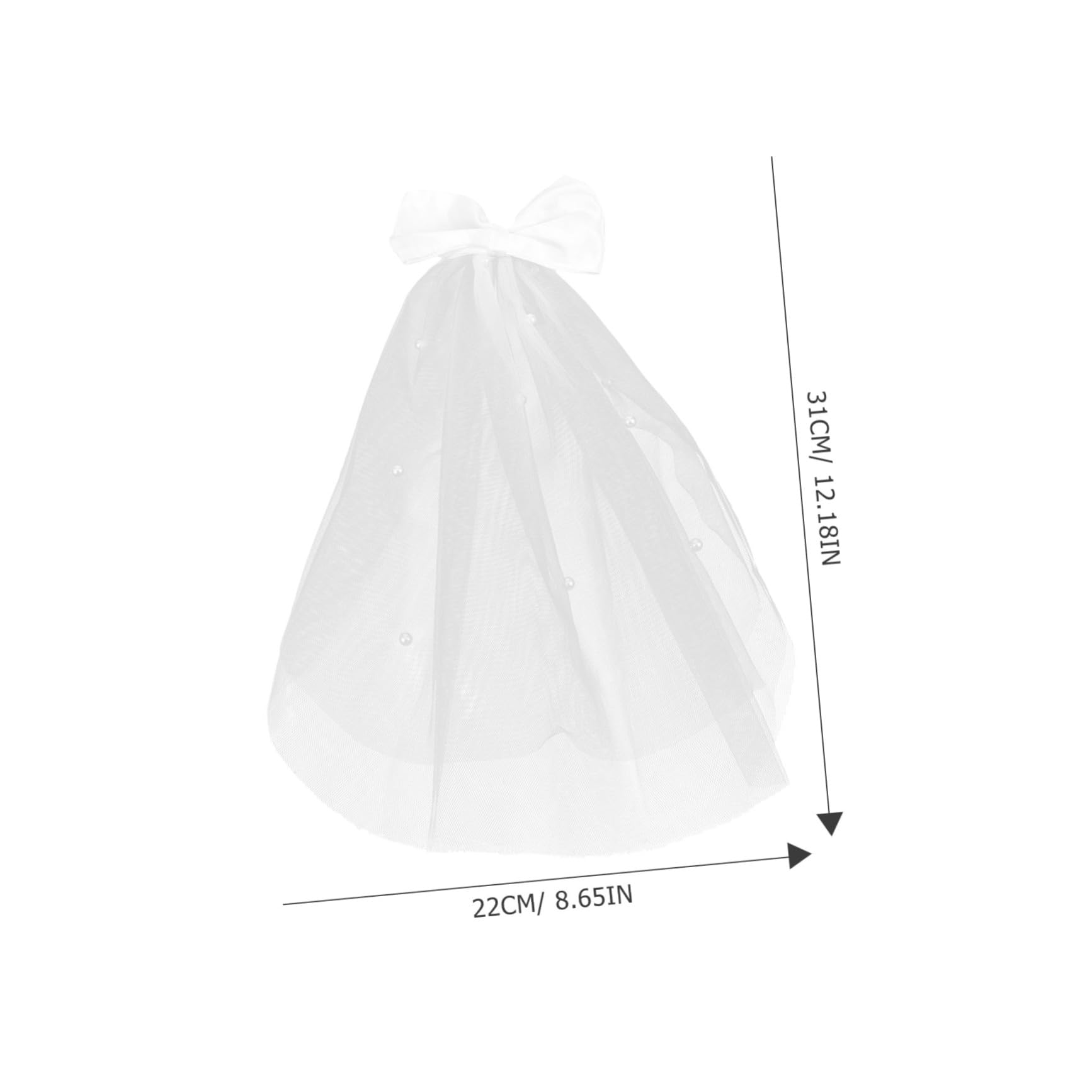 Totority Pet Bow Veil Wedding Hair Decoration for Dogs and Cats Elegant Pet Wedding Veil with Bow and Pearl Detail Dog Wedding Costume and Outfit Accessory
