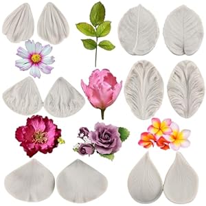 Sijiangmold Blumen-Fondant-Formen Set 5-teilig