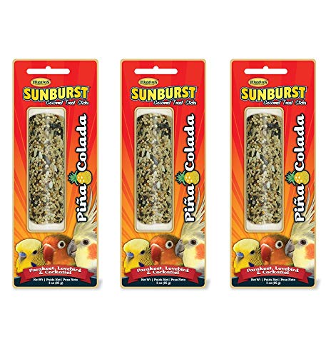 3 Pack of Parakeet, Lovebird & Cockatiel Treat Sticks, 3 Ounces E...