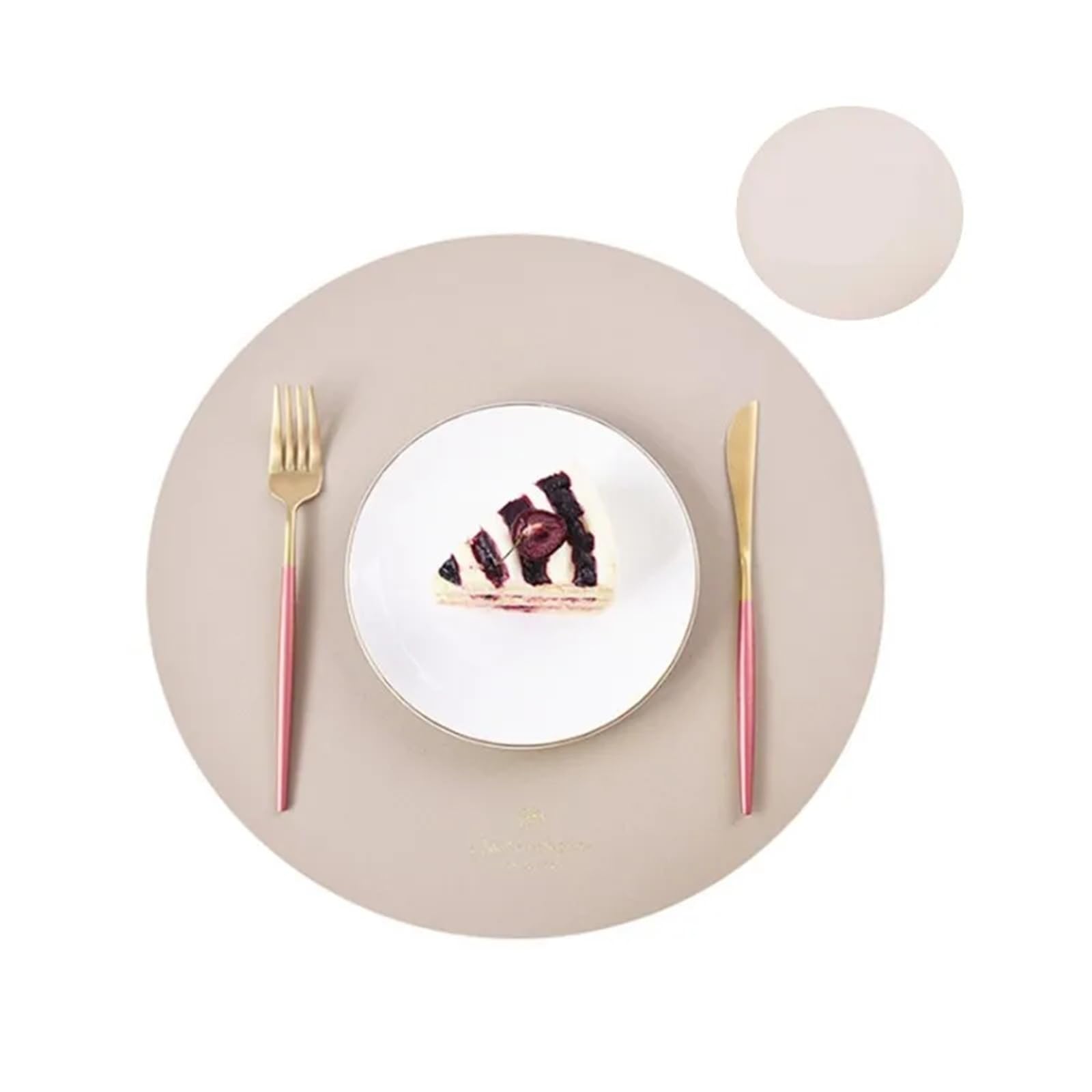 Lot de 6 sets de table ronds en similicuir imperméable pour cuisine