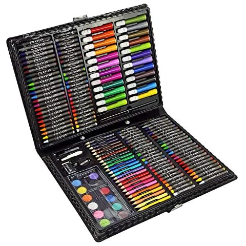 ArtBoss 168pcs Artist Art Drawing Sets, Colored Pencil Drawing Art Marker Pen Set With Crayon Oil Paint Brush Drawing Professional Art Set Gift for Children Kids Cover