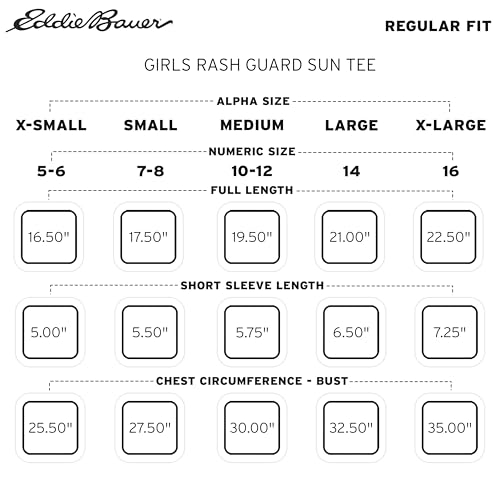 Image of Eddie Bauer Girls' Swim UPF 50+ Short Sleeve Sun Tee Rash Guard Shirt