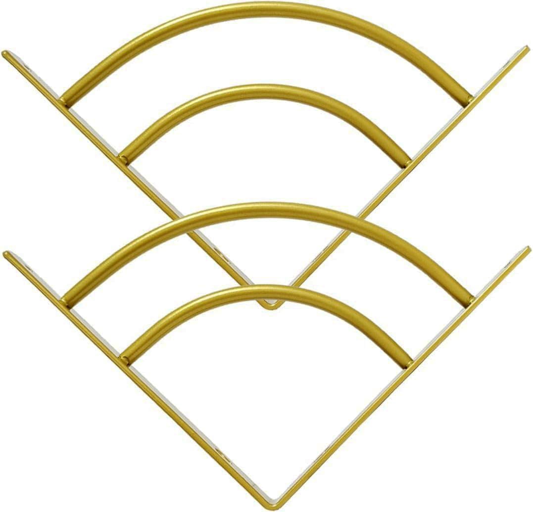 Z METNAL Small Gold Shelf Brackets, Decorative Shelves Bracket, Support Shelves Width from 6 to 8 inch, Modern Shelving Bracket for DIY Floating Shelves, Gold, 6 Inch, 2 Pcs