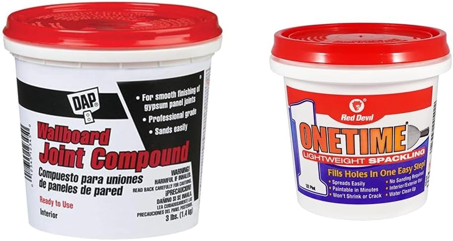 3 lb Dap Wallboard Joint Compound and Red Devil 1/2 Pint Lightweight Spackling Bundle