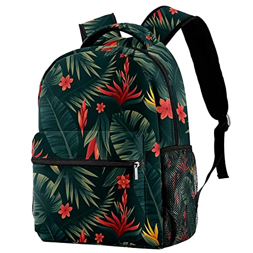 Sac à dos de voyage imprimé végétal avec filet bouteille pratique