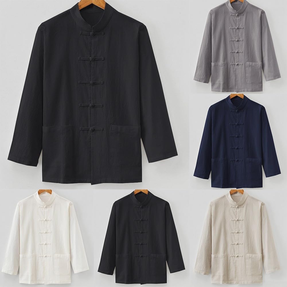 Veste traditionnelle chinoise pour homme Tai Chi Manteau Tang Costume Uniforme Cardigan