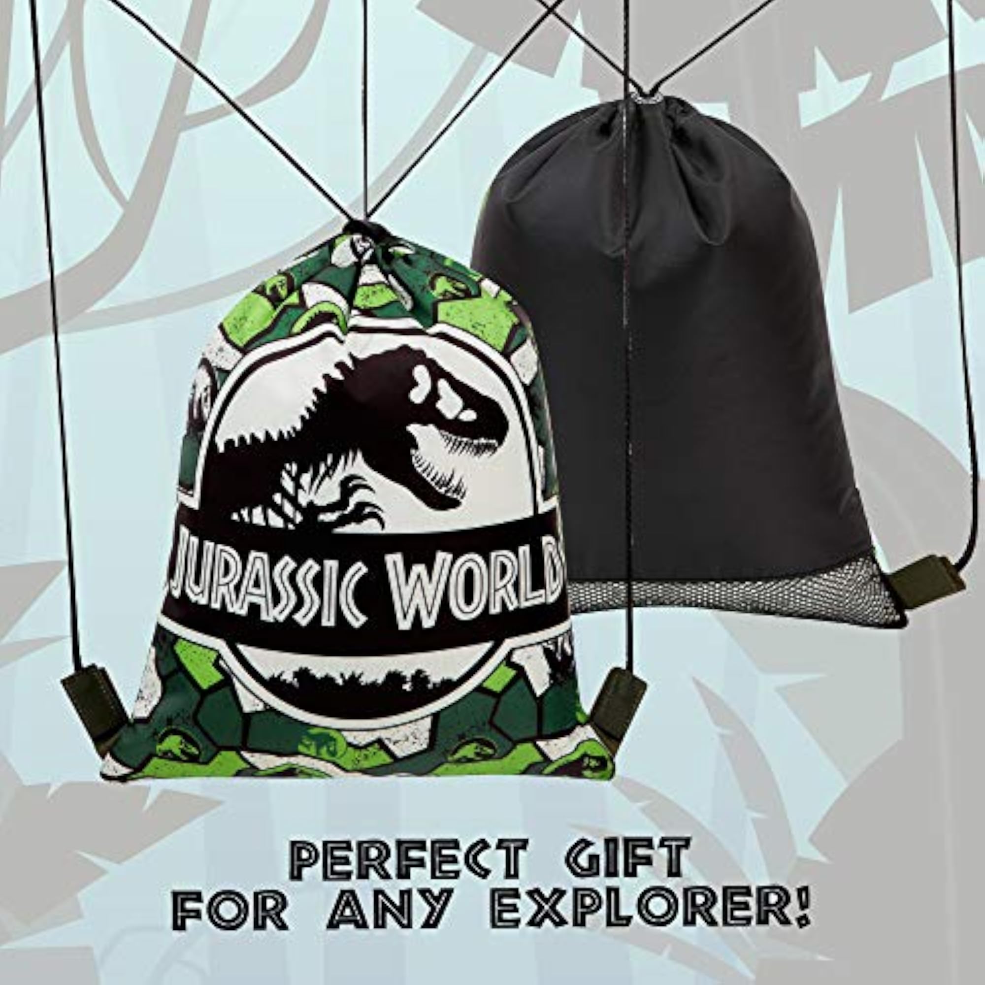 Park Backpack for Boys, Dinosaur-Themed Drawstring Backpack