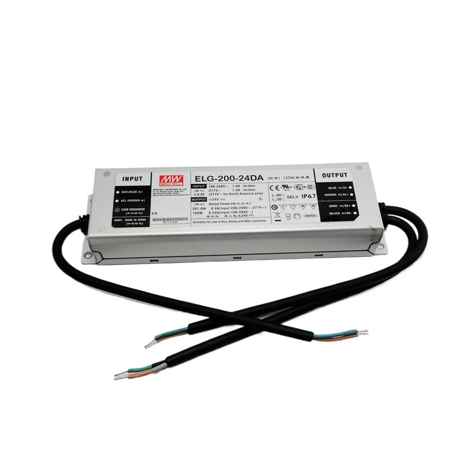 Fcarumiqp One Color Elg-200-12Da 192W 16A 12V Dali Control Led Power Supply 110V/220V Ac To Dc 200W Waterproof Ip67 Dali Led Driver
