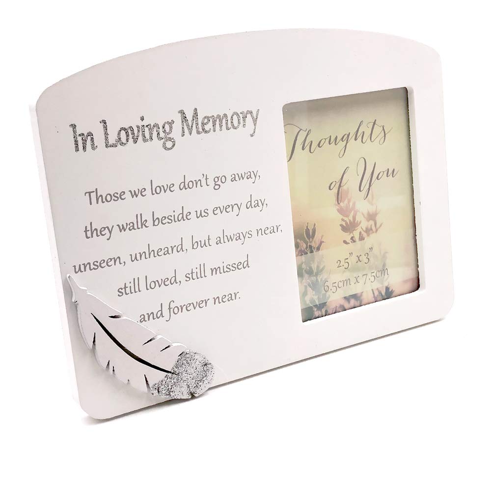 MemorialIn Loving Memory Silver Feather Remembrance Photo Frame