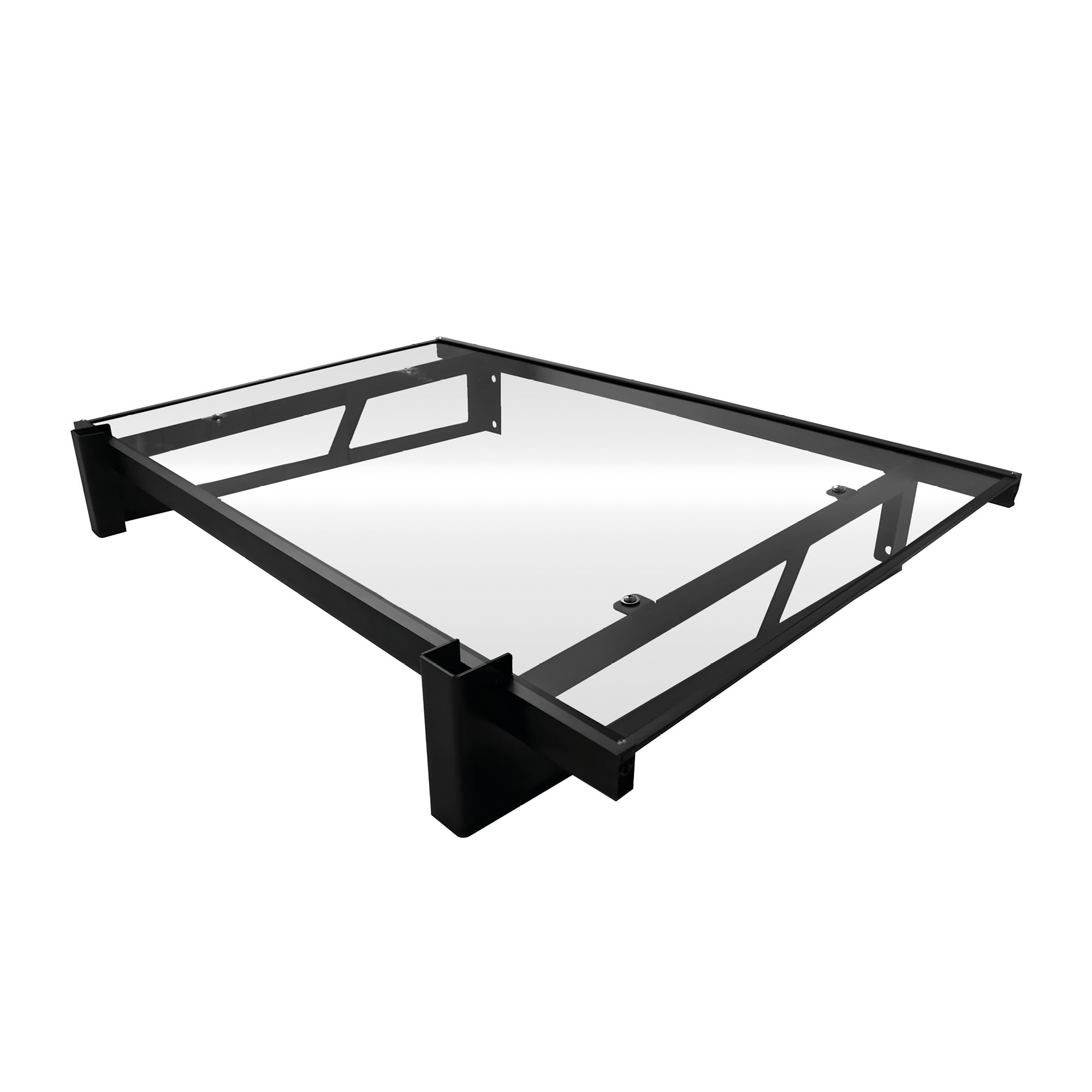 Wasabi - Marquesina Puerta Exterior 120x80 cm Axis – Policarbonato Sólido 2,7mm – Soportes de Hierro Negro – Fácil Montaje – Tejadillo Protección Lluvia Ventana – Cubierta Resistente Jardín Terraza