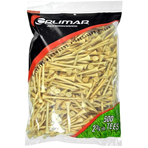 Orlimar Wooden Golf Tees 2 3/4-Inch, Bulk, Natural (500 Count)
