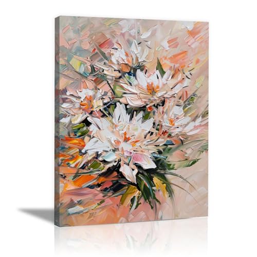 Impression sur toile haut de gamme 60x80cm motif végétal avec cadre moderne