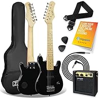 JUNIOR GUITAR BUNDLE – This right-handed junior electric guitar bundle has everything a child needs to start their Rock & Roll journey! A lightweight carry bag, picks, guitar strap, 5W mini amplifier with carry strap and lead GUITAR FOR KIDS – Design...