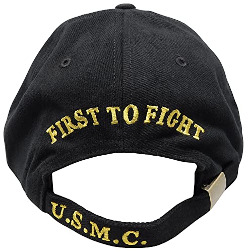 Gorra negra ajustable bordada United States Marine Corps miniatura 5