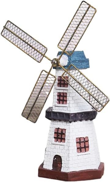 Classic Vintage European Home Bar Decorative Ornament -Train Engine Ship's Wheel Phonograph Violin Globe Projector Camera Windmill Telephone Piggy Bank (G154-1 Windmill)