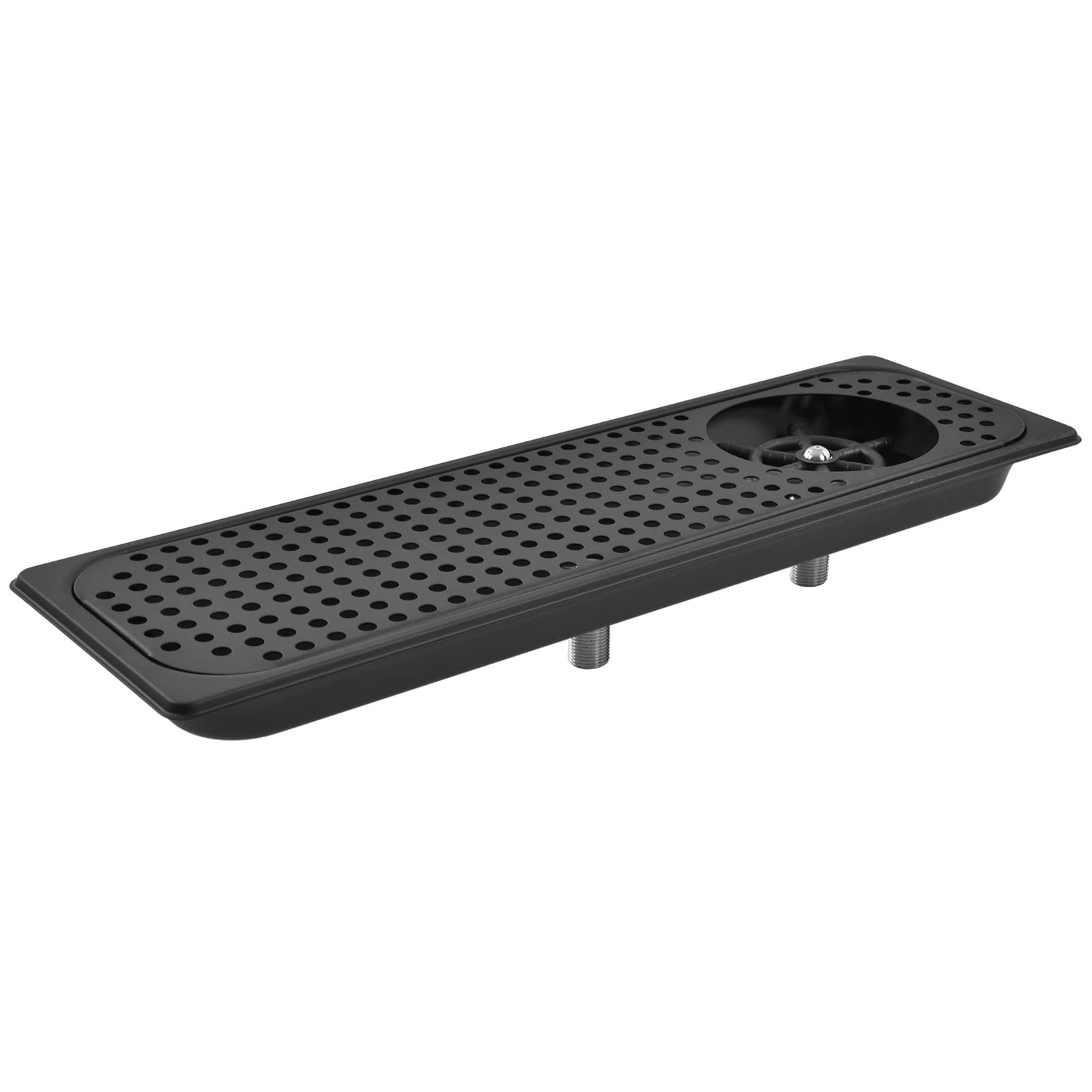Fregadero Lavavasos Automático de Acero Inoxidable para Barra con Conector G1/2in - de Descarga Rápida (FC-13-2 Estilo extendido [Negro])