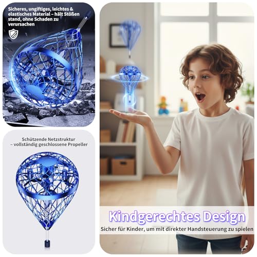 Fliegender Ball Lite Spielzeug, Mini Drohne KI-Bewegungssteuerung & 360°-Flip, Wiederaufladbare Drohne für Kinder & Erwachsene,Spinner-Ball geschenk für Jungen und Mädchen ab 6 7 8 Jahren