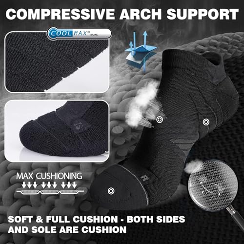 Image of Hylaea No Show Running Athletic Anti-Blister Wicking Coolmax Socks, Seamless Anti-odor