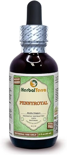 Pennyroyal (Mentha Pulegium) Glicerita, extracto líquido orgánico de hierbas secas sin alcohol, 2 onzas