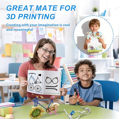 3D-Druck-Zeichenbuch wiederverwendbare Schablonen für 3D-Stift-Druck-Zeichenbuch, 40 Muster aus dickem Papier mit transparenter Platte für Anfänger und Handwerker, DIY-Geschenk für Kinder