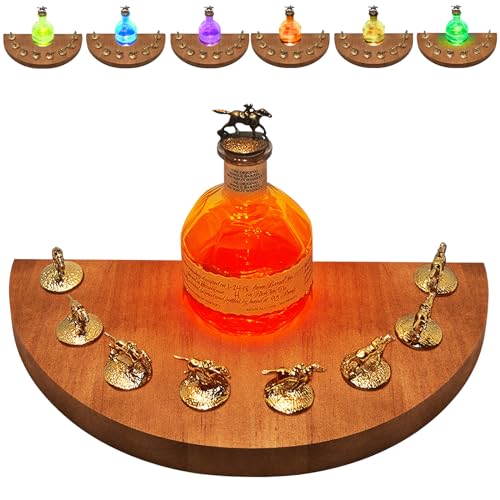 Blantons Bourbon Stopper Display 8 Cork Holes Solid Wood Halfmoon Shape