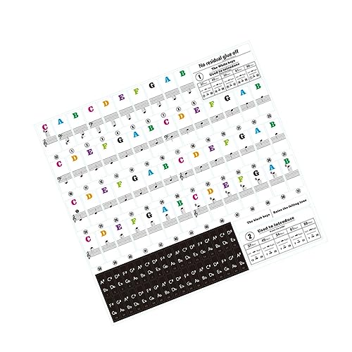 VICASKY Electronic Organ Keyboard Stickers Musical Scale Piano Stickers for Keys Easy Application Reuse for Beginners