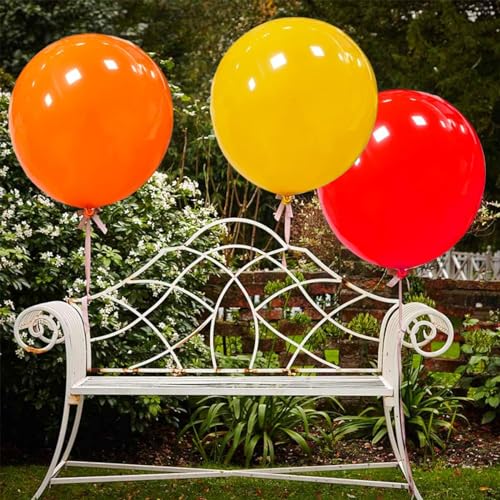 90 CM Grosse Bunt Luftballons, 10 Stück 36 Zoll Riese Luftballon Helium, Latex Riesige Ballon Dekoration für Hochzeit Karnevals Deko Festivals (10 Farbe)