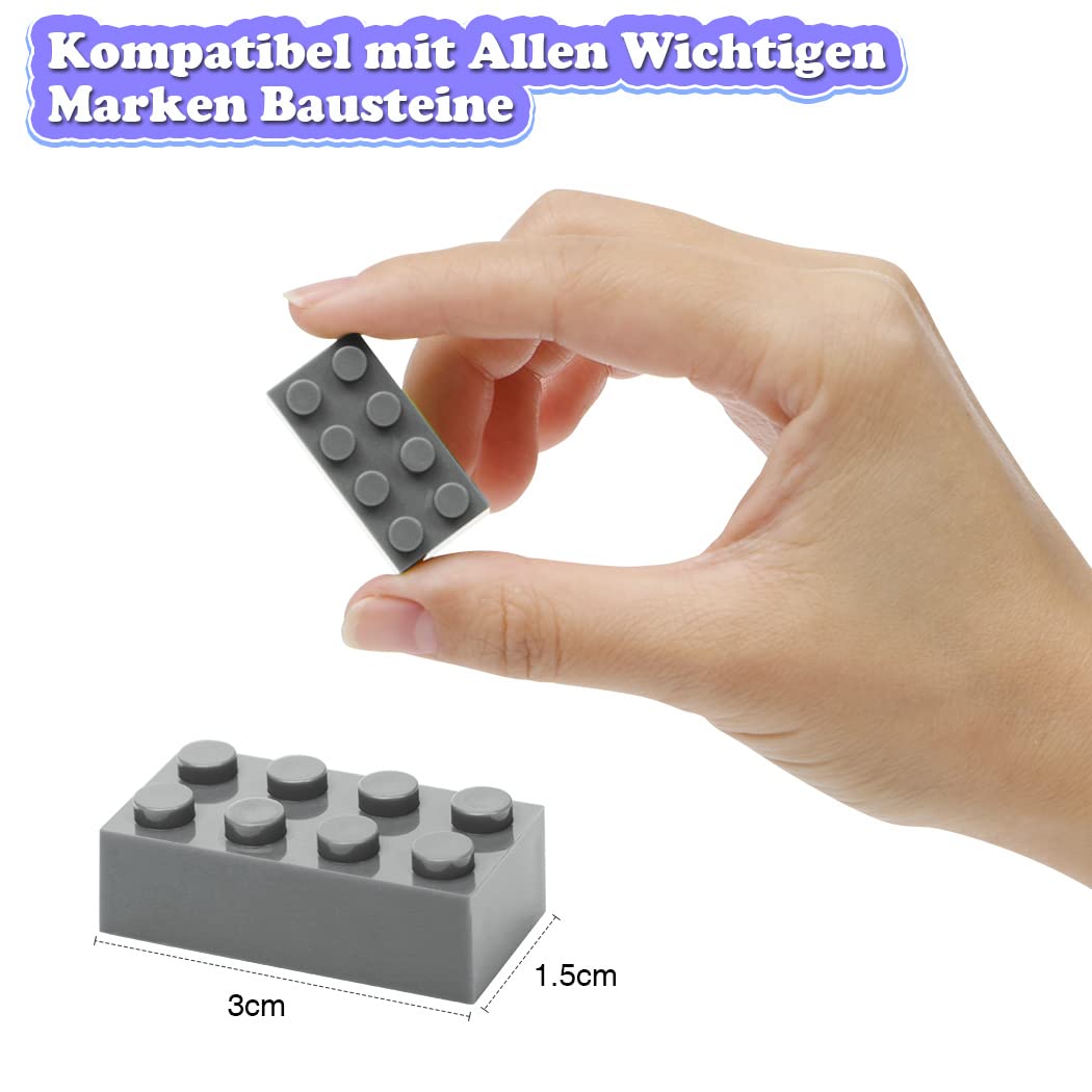 Etarnfly Lot de 200 blocs de construction, 2 x 4, briques classiques, compatibles avec la plupart des marques, jouet éducatif créatif, blocs de construction basiques, cadeau pour enfants (pierres