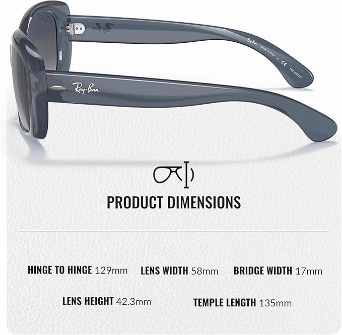 Image of Ray-Ban RB4101 JACKIE OHH TRANSPARENT Butterfly Shaped Sunglasses for Women with Official RAYBAN Eyewear Kit
