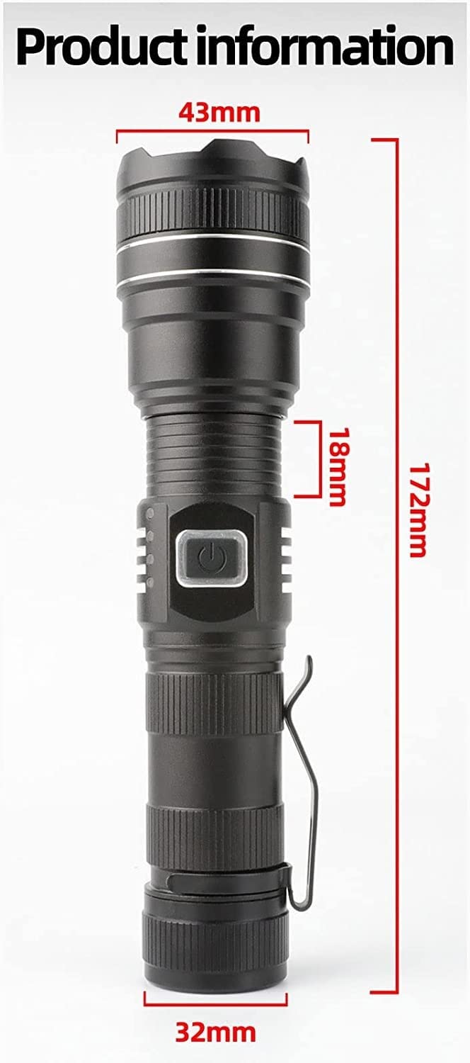 Torche, Torches LED Super Bright, Mini Lampe de Poche for Une Utilisation extérieure d'urgence, Lampes de Poche avec des lumens élevés, Mini Torche résistante à l'eau for Le Camping