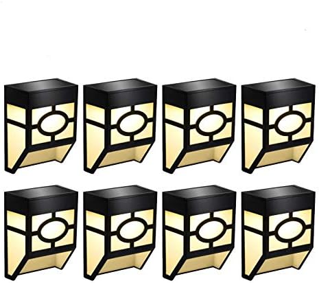 Greluna Solar Wall Lights Outdoor, 2 Modes Solar Led Waterproof Lighting for Deck, Fence, Patio, Front Door, Stair, Landscape, Yard and Driveway Path,Warm White/Color Changing,Pack of 8