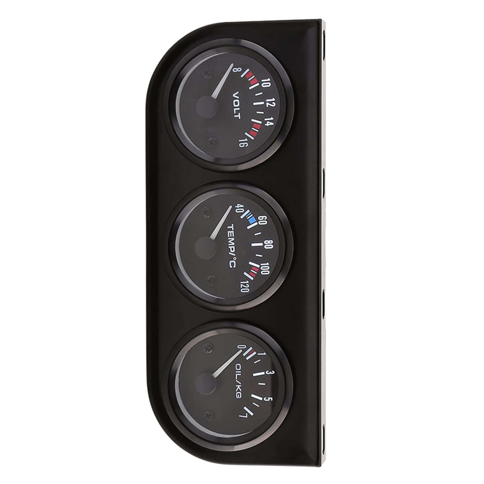 Voltmètre 3 en 1 à Triple Jauge de 52mm, Jauge de Température de l'eau, Compteur de Pression d'huile avec Capteur pour Voiture et Camion, Kit de Jauge Triple, Jauge de Pression