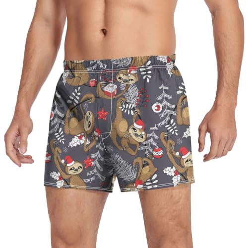 Image of Men's Boxer Shorts Cotton Loose Underwear with Button Fly