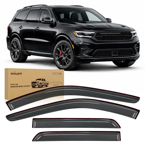 Image of Nilight Outside-Mount Window Visors for Dodge Durango 2011-2026, 4PCS