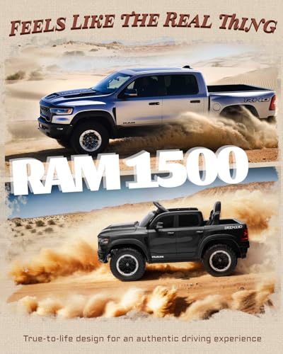 First Ride On 12V Licensed Ram 1500 Ride on Toy for Kids, Toddler Ride on Pickup Truck with Parent Remote Control, Elect - Additional View