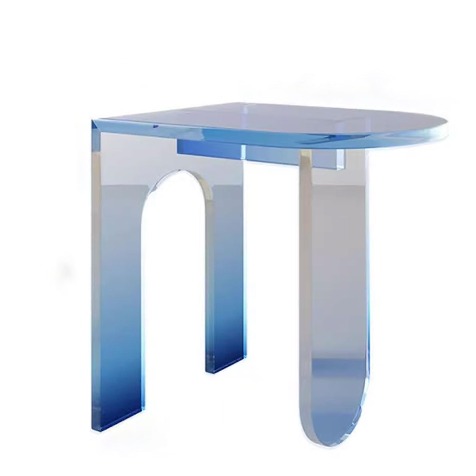 Table basse de salon moderne sans installation, bout de canapé en acrylique prêt à l'emploi