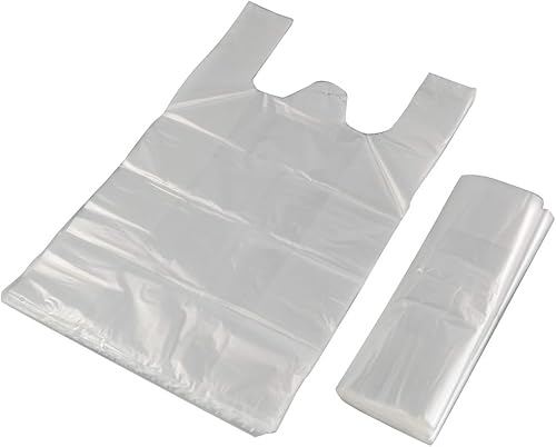 Bolsas de compras de plástico transparente para camisetas, reutilizables Thank You Bgs (320 unidades)