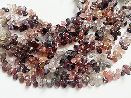 Natural Multi Spinel Faceted Pear Beads 5x7mm fil de perles naturelles