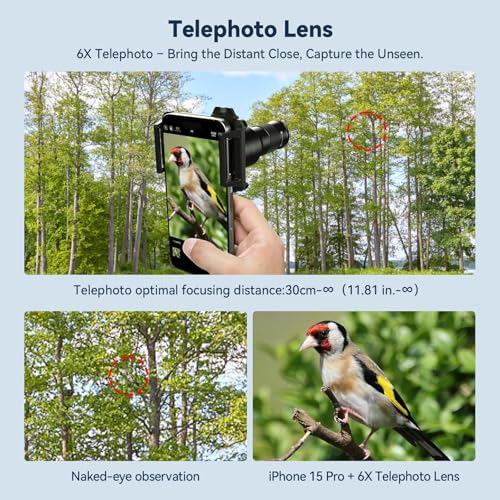 Image of APEXEL 2-in-1 Telephoto Lens & 150mm Macro Lens for | 6X Telephoto and Macro Lens Kit with Universal Clip | Compatible with 16 /15 /14 /13 Pro /Max, Samsung and Android Smartphones