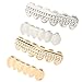 Produktbild dailymall 2 Pairs Benutzerdefinierte Hip Hop 18 Karat Vergoldet Sichere Zirkone Dekor Grills Hip Hop Mund Grill Top & Bottom Teeth Caps