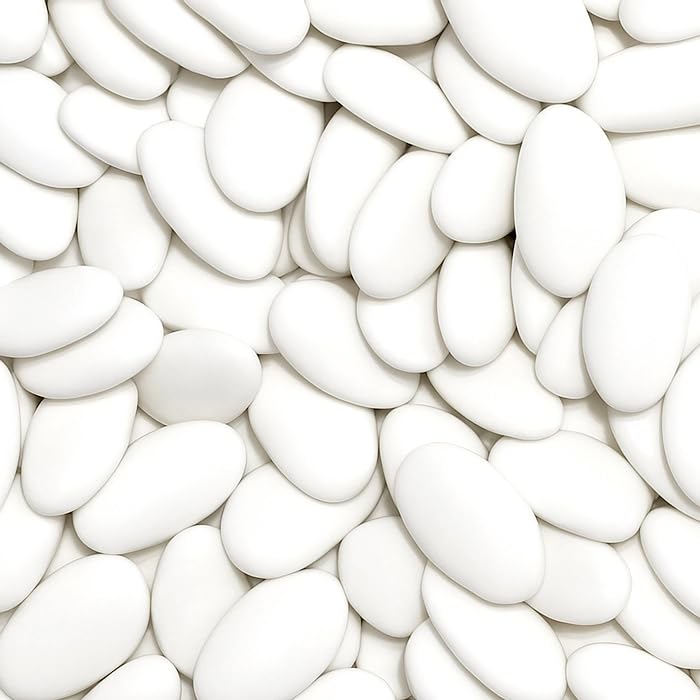 Dragées au Chocolat Suprême, 70% Cacao, 21 Couleur au Choix, Fabrication Artisanale Française, 250g (Blanc)