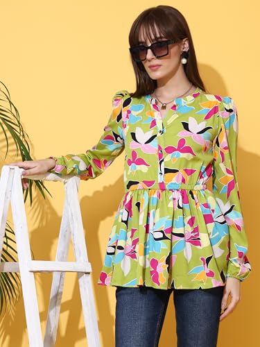 Image of Sheetal Associates Women's Top Shirt Stylish Trendy for Girls | Floral Printed Top | Lightweight Day Comfort
