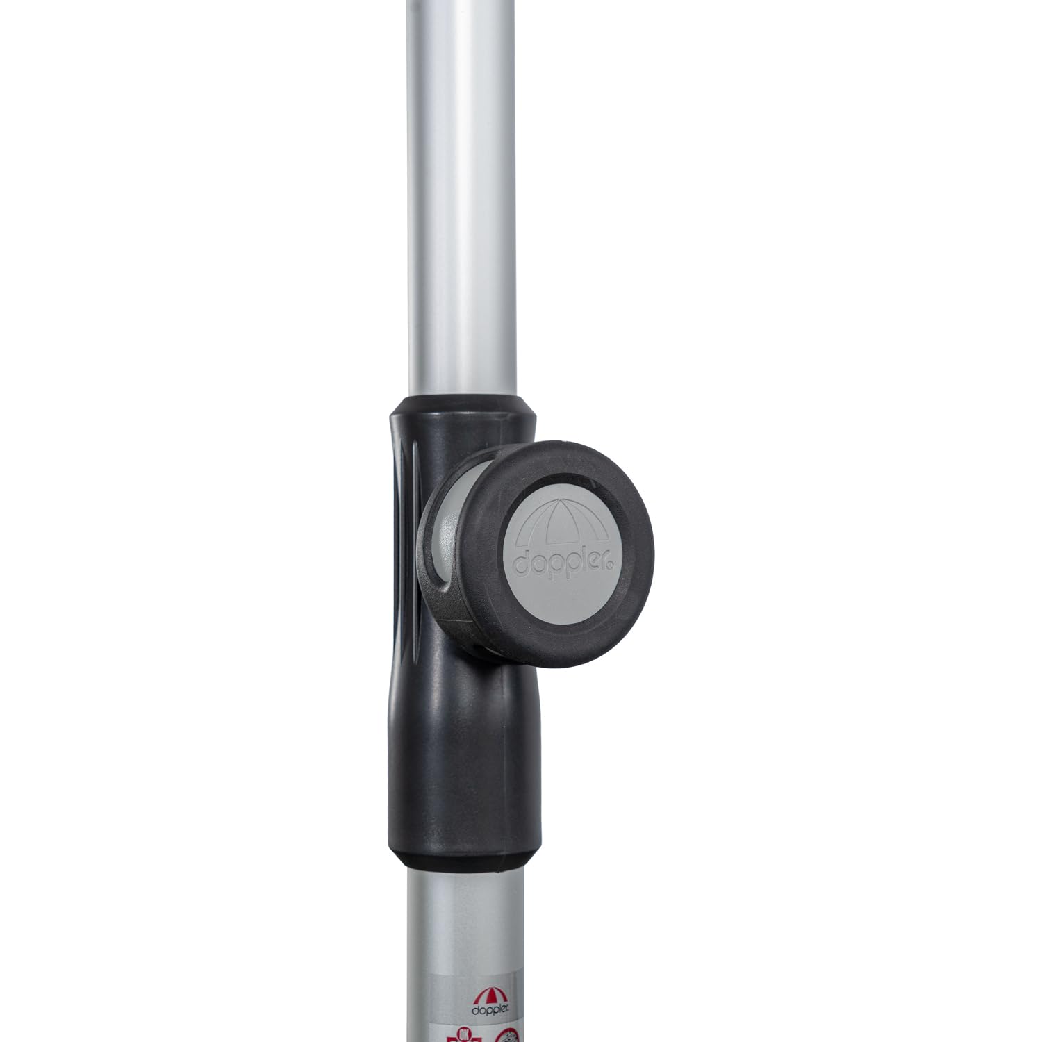 Doppler Mittelstockschirm Profi 300x200 cm, höhenverstellbar und neigbar, rechteckig, UV-beständig, mit Auto-Tilt-Funktion, Polyester Bezug, Light Grey