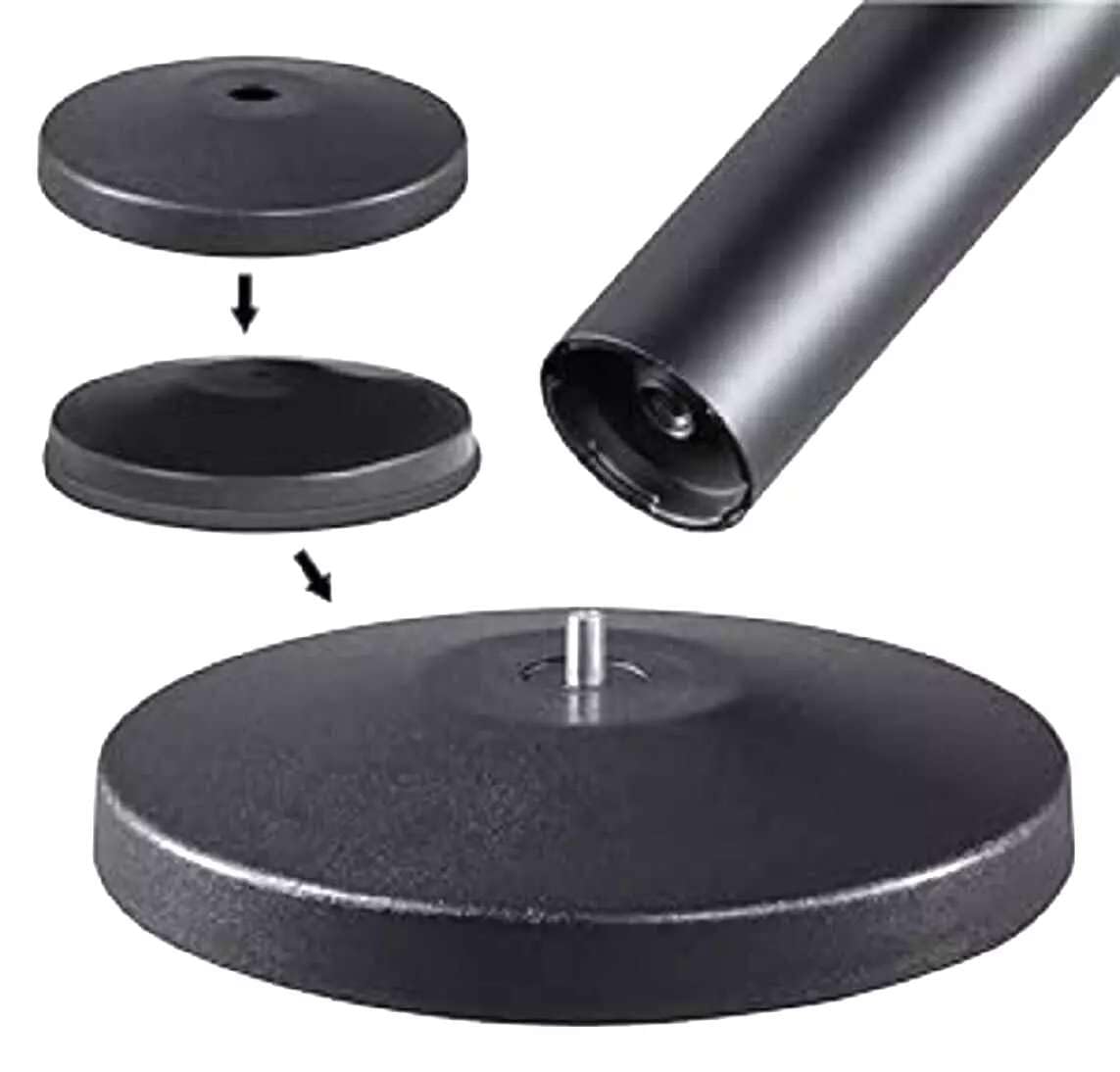 6 Stück TEGO PRO Absperrständer mit je 2 m x 48 mm einziehbarem Gurtband schwarz, Personenleitsystem Absperrband, Abgrenzungspfosten, Absperrpfosten für Flughäfen, Ausstellungen/Messen, Hotel usw.