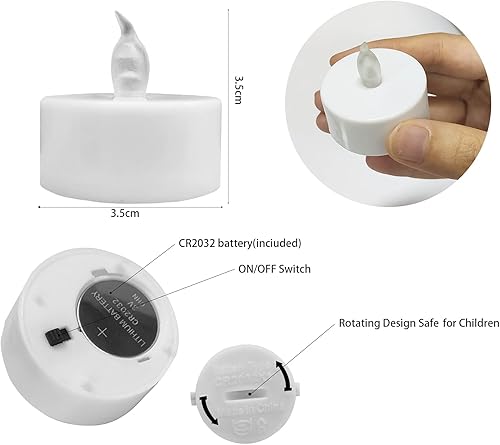 Miniatura 3 de VETOUR Velas de té que funcionan con pilas paquete de 200 velas LED falsas sin llama, velas de té eléctricas seguras de 200 horas de duración para