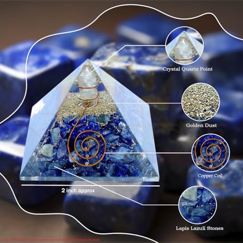 Image of Lapis Lazuli Pyramid |2-Inch|Natural Lapis Lazuli Crystal Pyramid for Wisdom, Intuition, and Spiritual Growth|Ideal for Meditation and Gifting