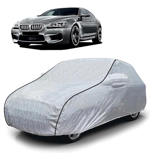 Image of Sulfar 100% Waterproof Car Body Cover Compatible with Mirror for BMW M6 (Triple Stitched, Full Bottom Elastic, Magic Silver with Black Piping)