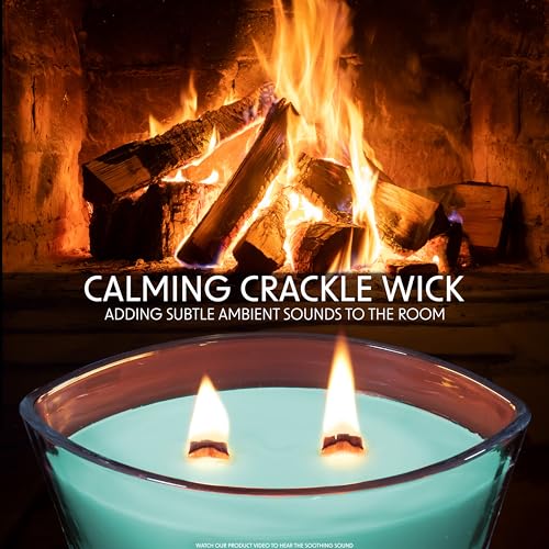 DECO EXPRESS Scented Candles, Double Wick Crackle Candles, Long 50 Hours Burn Time, Calming & Cosy Home Decor, Birthday - Image 2