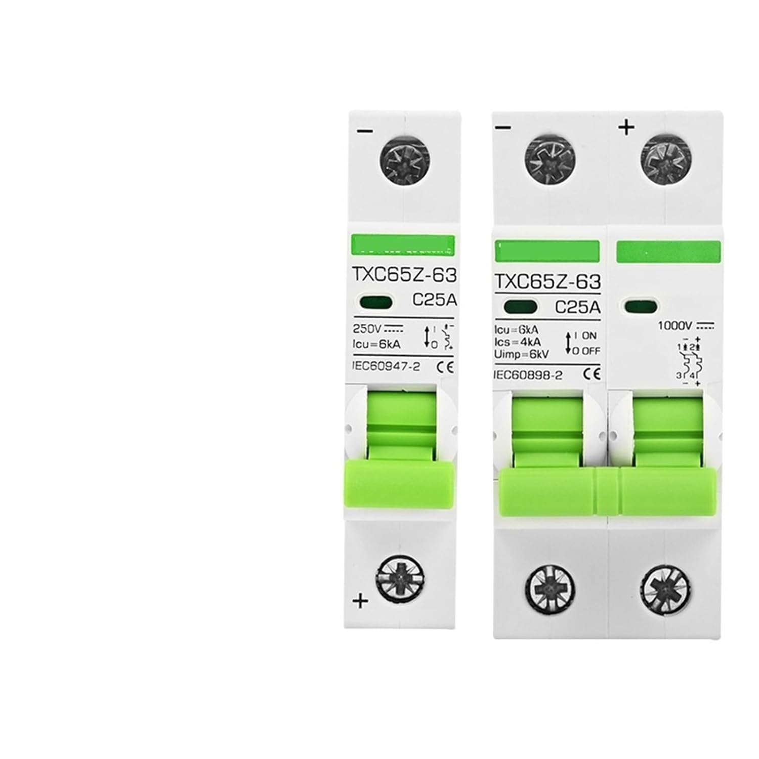 Disyuntor DC1000V 2P para paneles solares y cortocircuitos de 63A