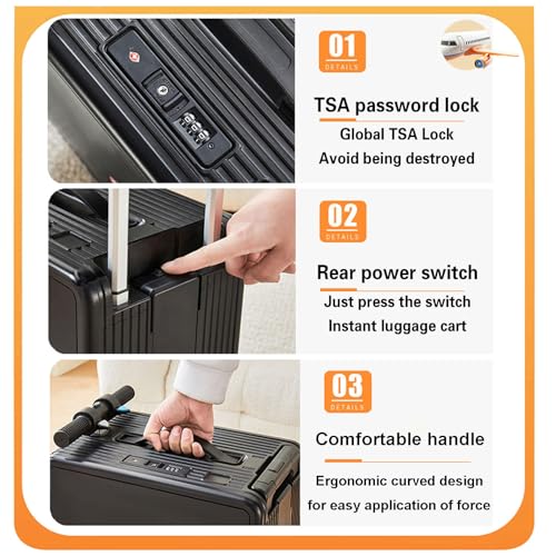 Smart Rideable Suitcase-36L, Load 120KG, TSA Lock, Removable Battery, with Forward/Reverse, Boardable, for Travel and Vacation Silver2